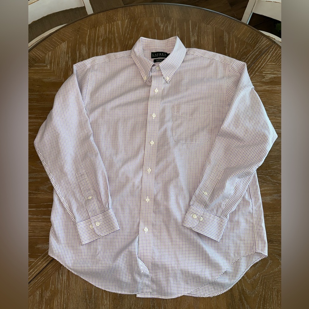 Lauren Ralph Lauren Men's Checkered Shirt - White and purple
